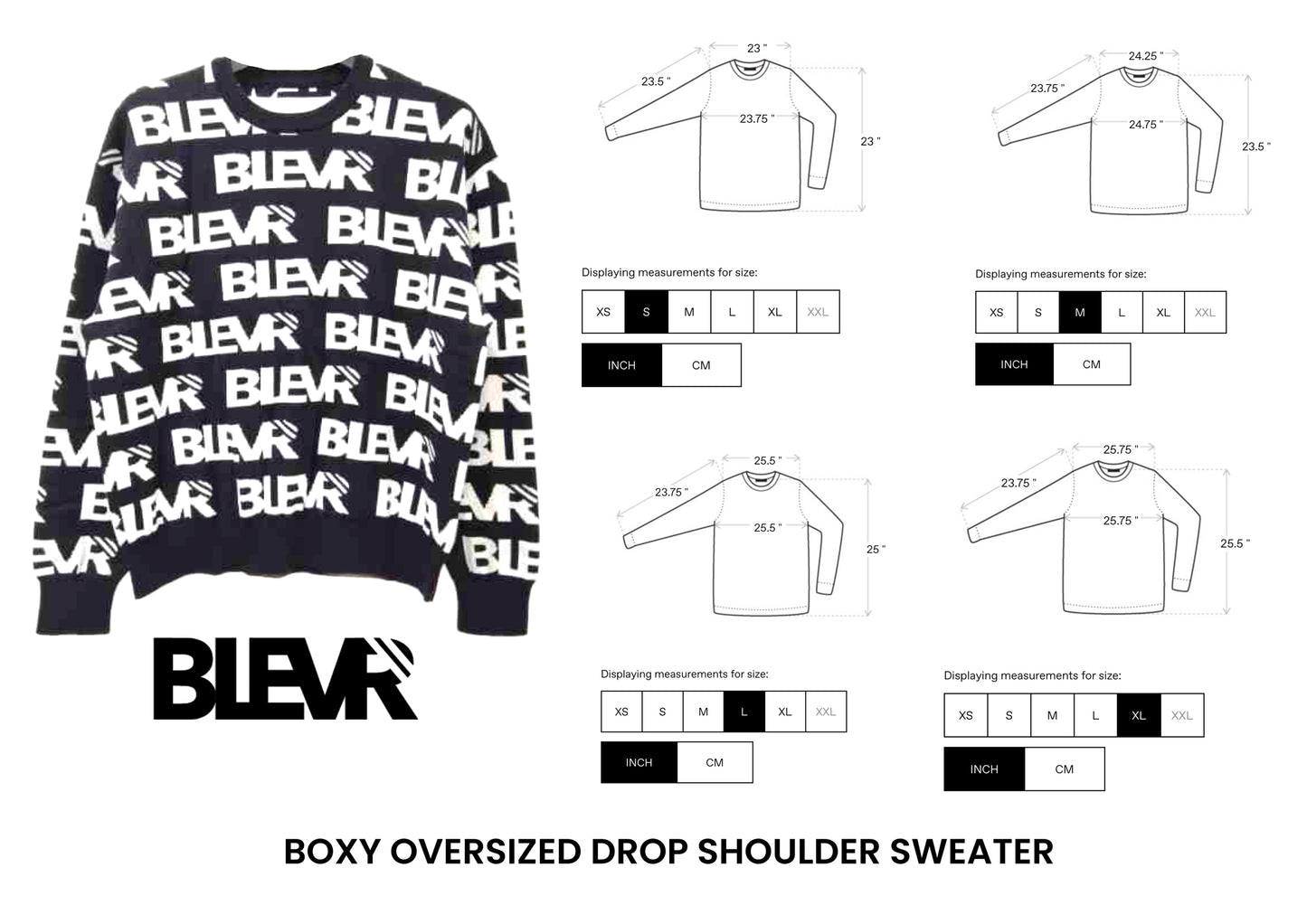 BLEVR LOGO JACQUARD SWEATER